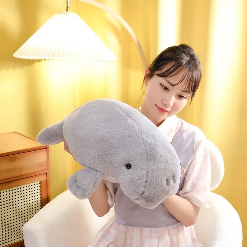 Milo the Fluffy White Manatee Plush