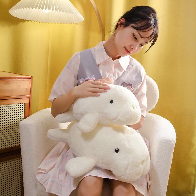 Milo the Fluffy White Manatee Plush
