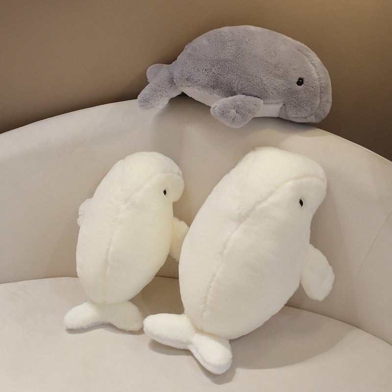 Milo the Fluffy White Manatee Plush