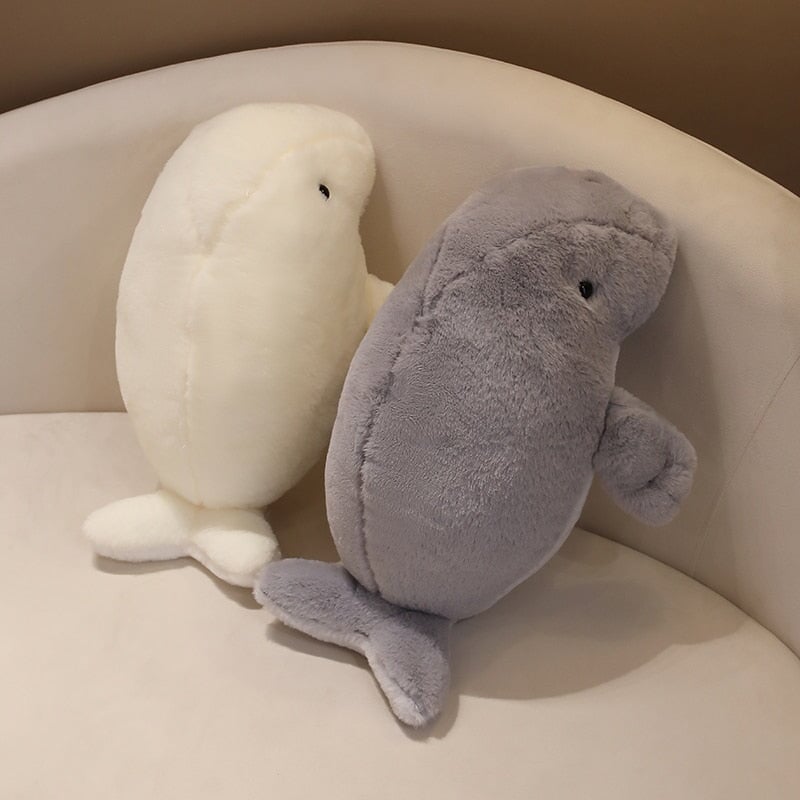 Milo the Fluffy White Manatee Plush