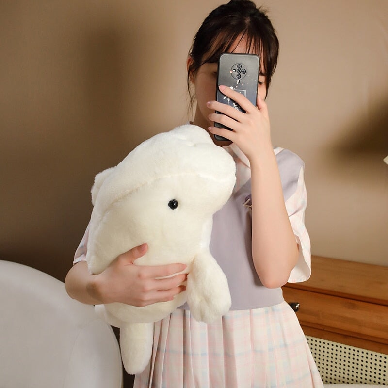 Milo the Fluffy White Manatee Plush