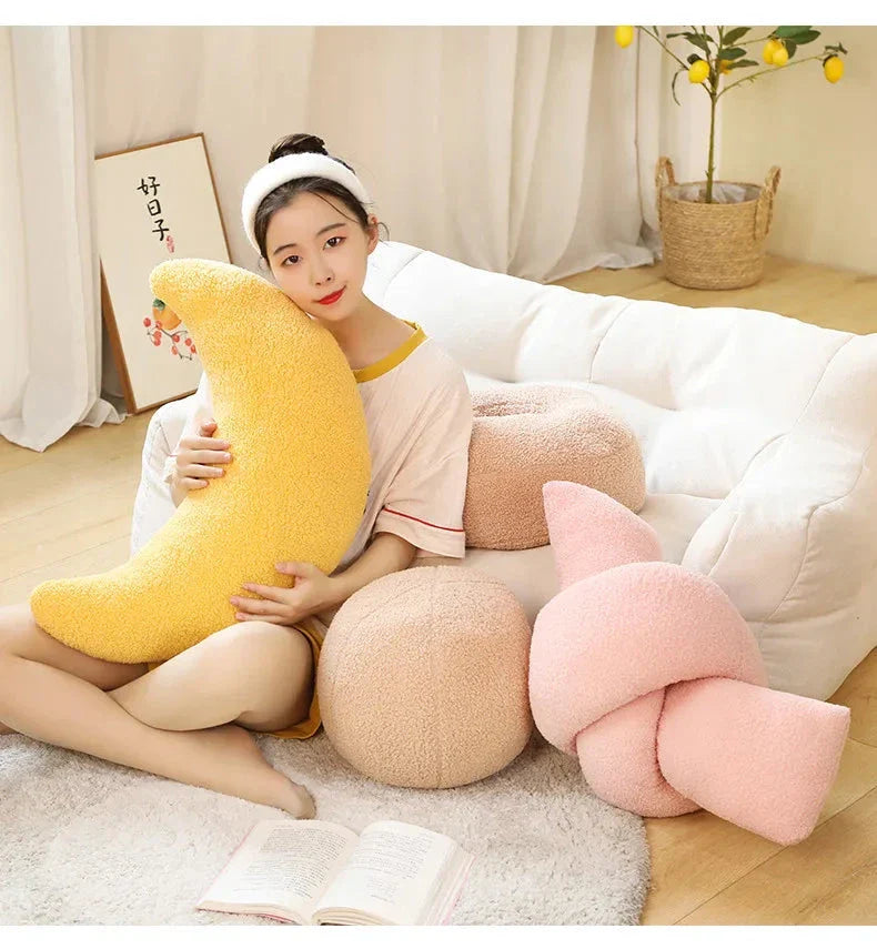 Minimalist Shapes Moon Ball Pillow Plushies