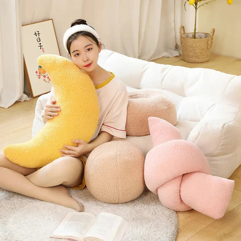 Minimalist Shapes Moon Ball Pillow Plushies