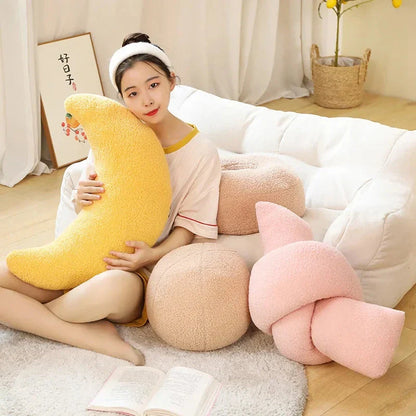 Minimalist Shapes Moon Ball Pillow Plushies
