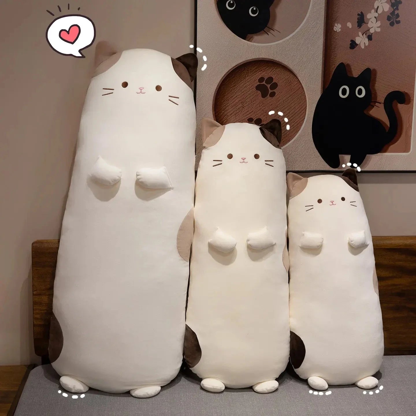 Mochi the Long Snuggly Spotted Cat Plush