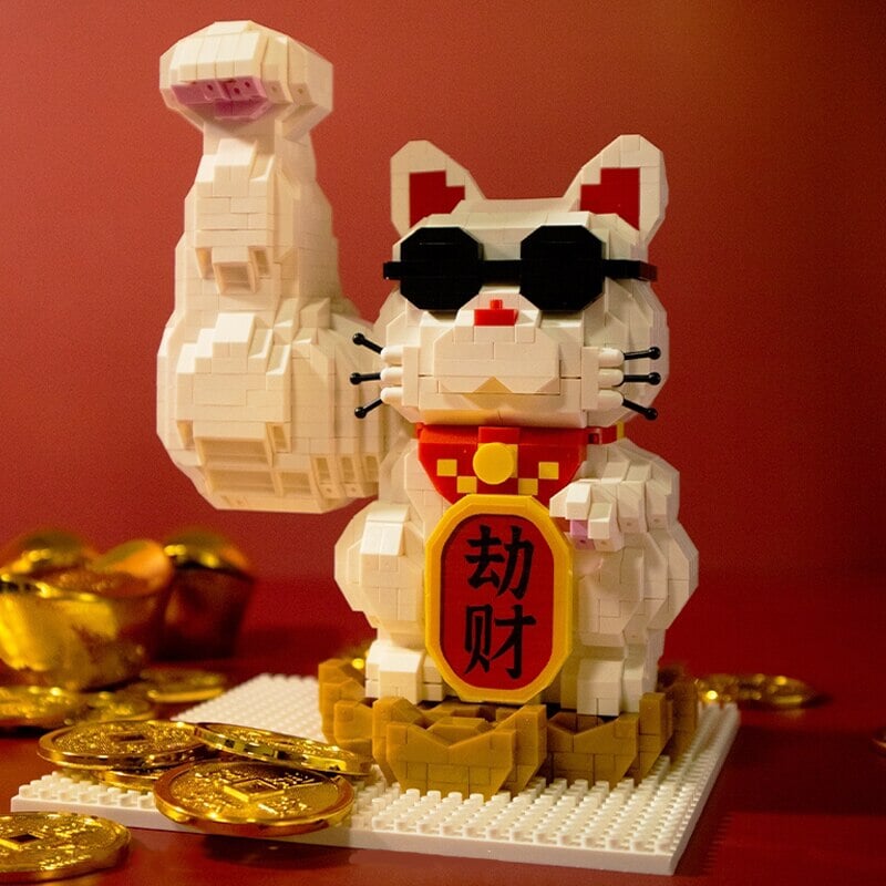Muscle Lucky Cat & Kimono Outfit Nano Building Blocks