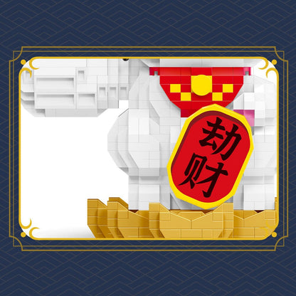 Muscle Lucky Cat & Kimono Outfit Nano Building Blocks