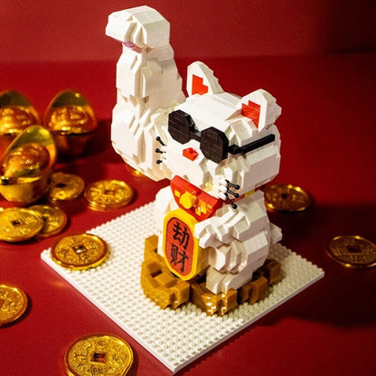 Muscle Lucky Cat & Kimono Outfit Nano Building Blocks