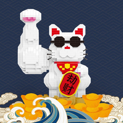 Muscle Lucky Cat & Kimono Outfit Nano Building Blocks