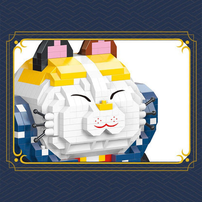 Muscle Lucky Cat & Kimono Outfit Nano Building Blocks