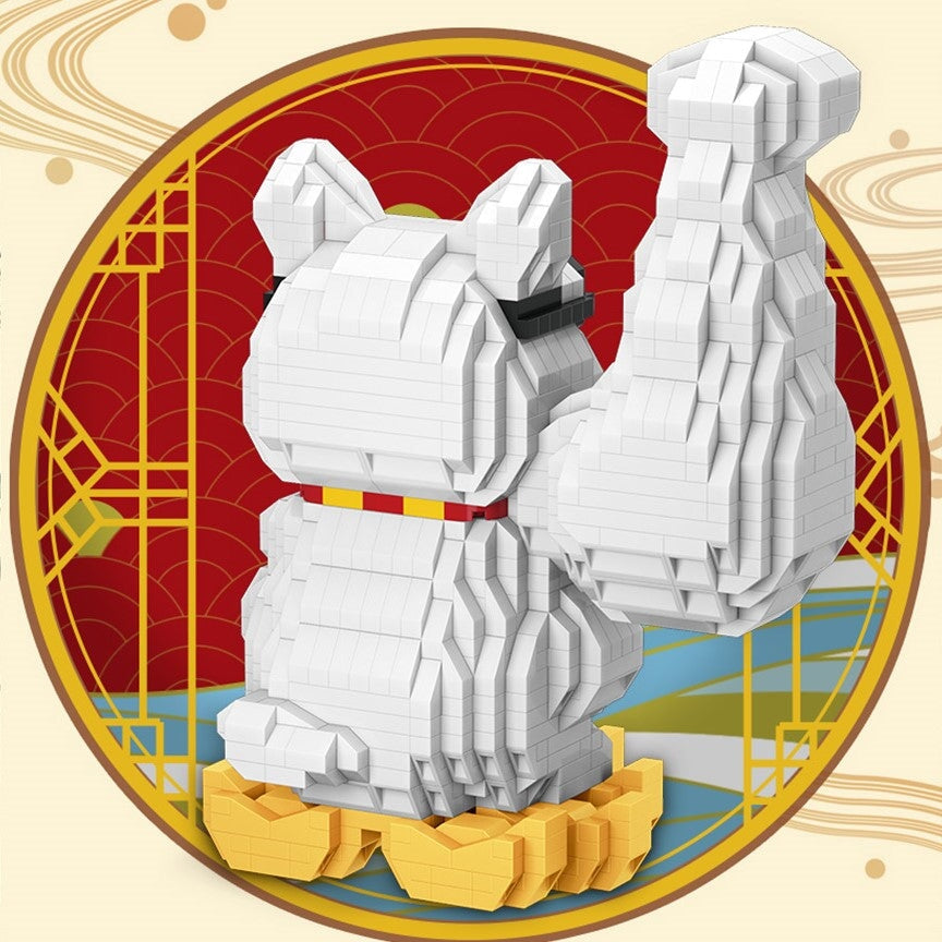 Muscle Lucky Cat & Kimono Outfit Nano Building Blocks
