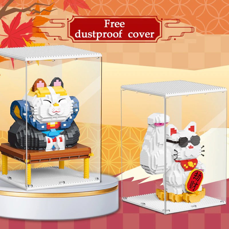 Muscle Lucky Cat & Kimono Outfit Nano Building Blocks
