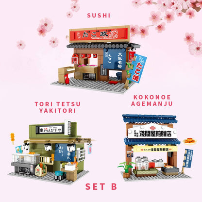 Nippombashi Dori Street Japanese Restaurants Building Sets