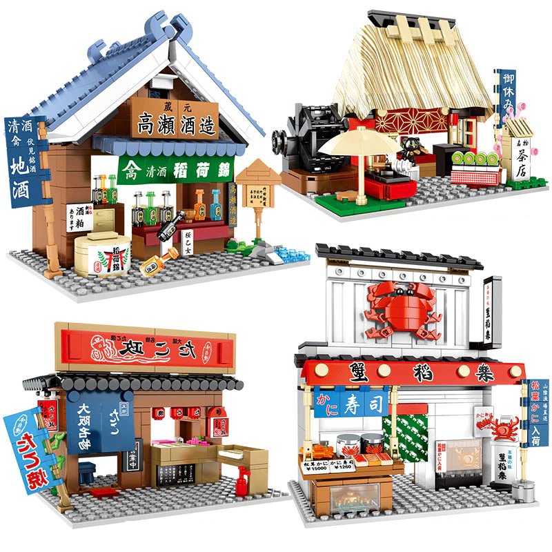 Nippombashi Dori Street Japanese Restaurants Building Sets