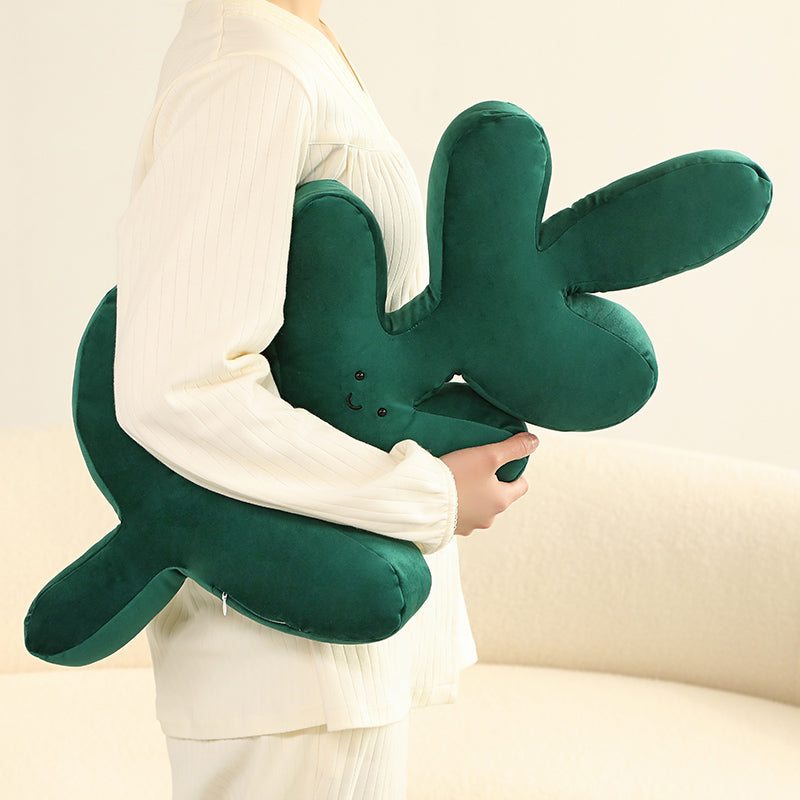 Nordic Green Lifelike Leaf Plushies Pillow