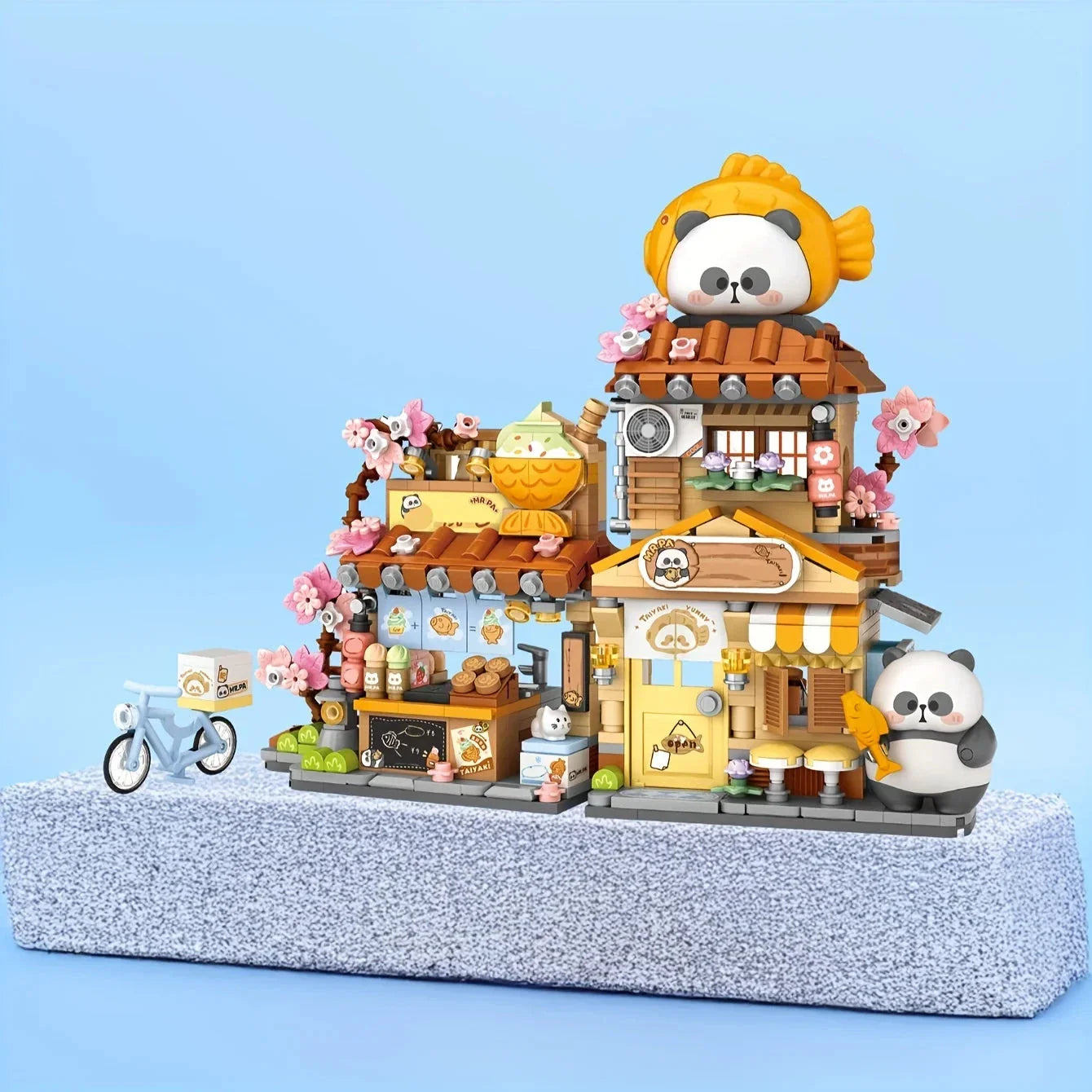 Panda Taiyaki Flower Cafes Foldable Micro Building Set Collection