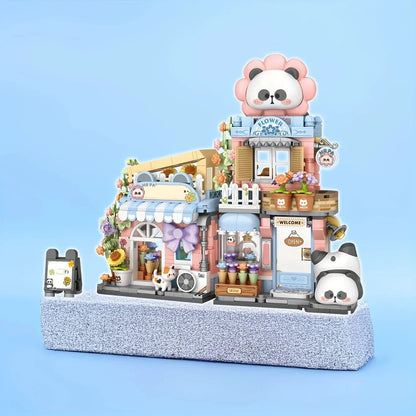 Panda Taiyaki Flower Cafes Foldable Micro Building Set Collection