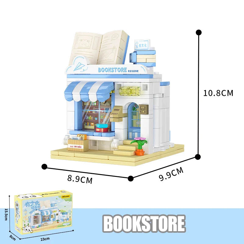 Pet Candy Bakery Book Folding Micro City Building Sets