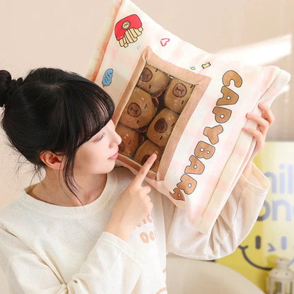Pink Brown Capybara Candy Bag Plushies