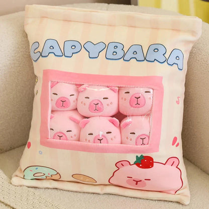 Pink Brown Capybara Candy Bag Plushies