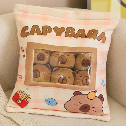 Pink Brown Capybara Candy Bag Plushies