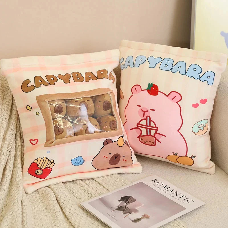 Pink Brown Capybara Candy Bag Plushies