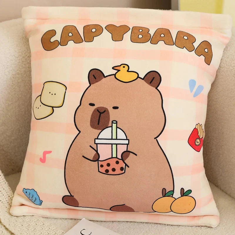 Pink Brown Capybara Candy Bag Plushies