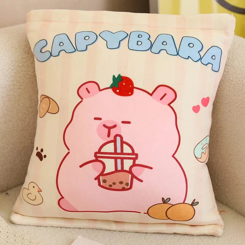 Pink Brown Capybara Candy Bag Plushies