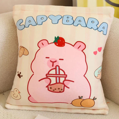 Pink Brown Capybara Candy Bag Plushies