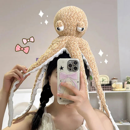 Pink Brown Funny Octopus Plushies