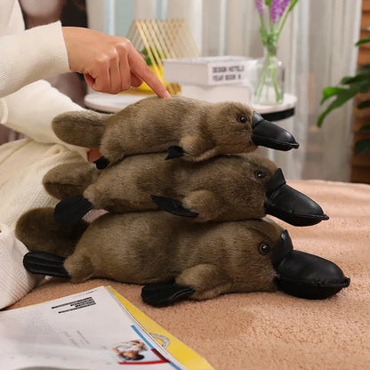 Pleep the Fluffy Brown & White Platypus Plush