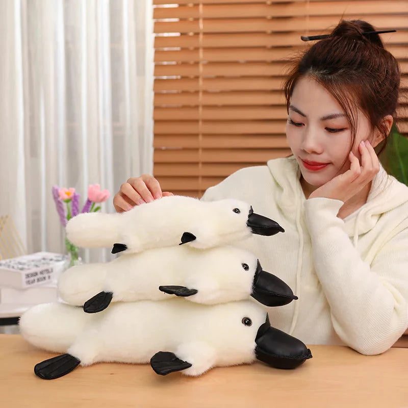 Pleep the Fluffy Brown & White Platypus Plush