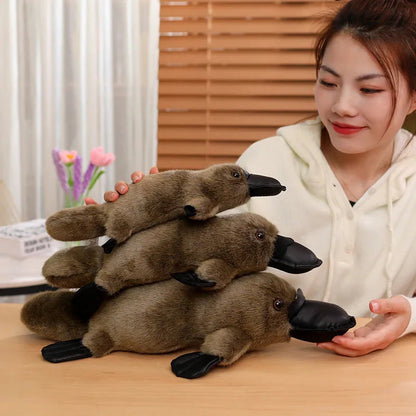 Pleep the Fluffy Brown & White Platypus Plush