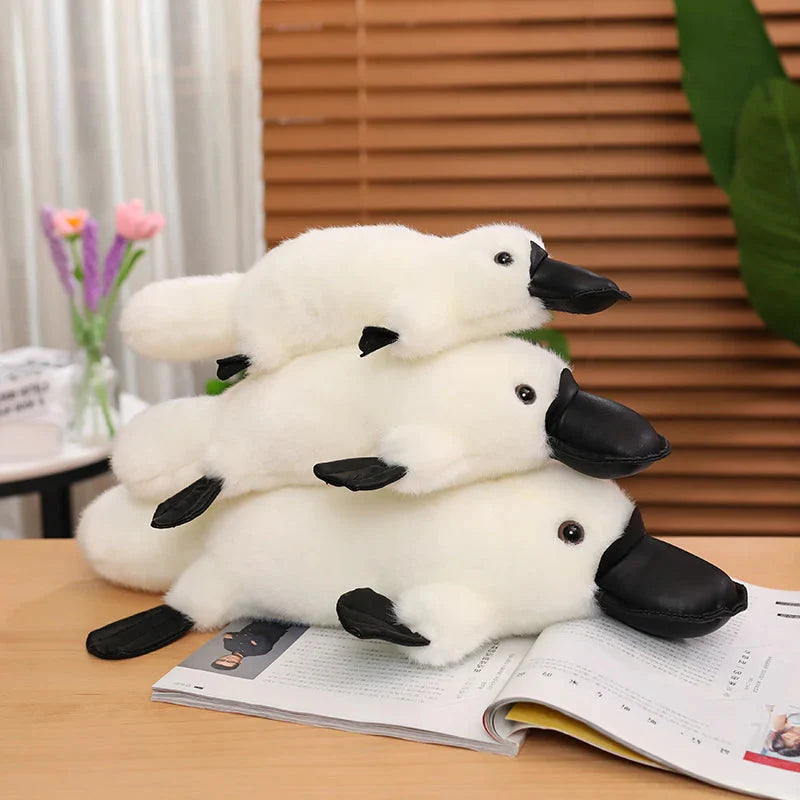 Pleep the Fluffy Brown & White Platypus Plush