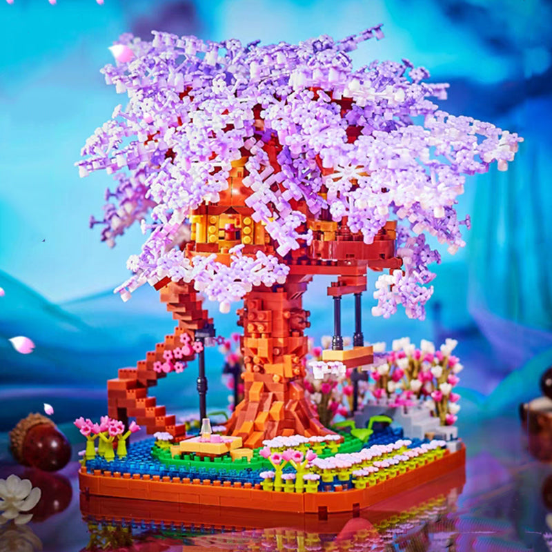 Purple Sakura Tree House Nano Building Set