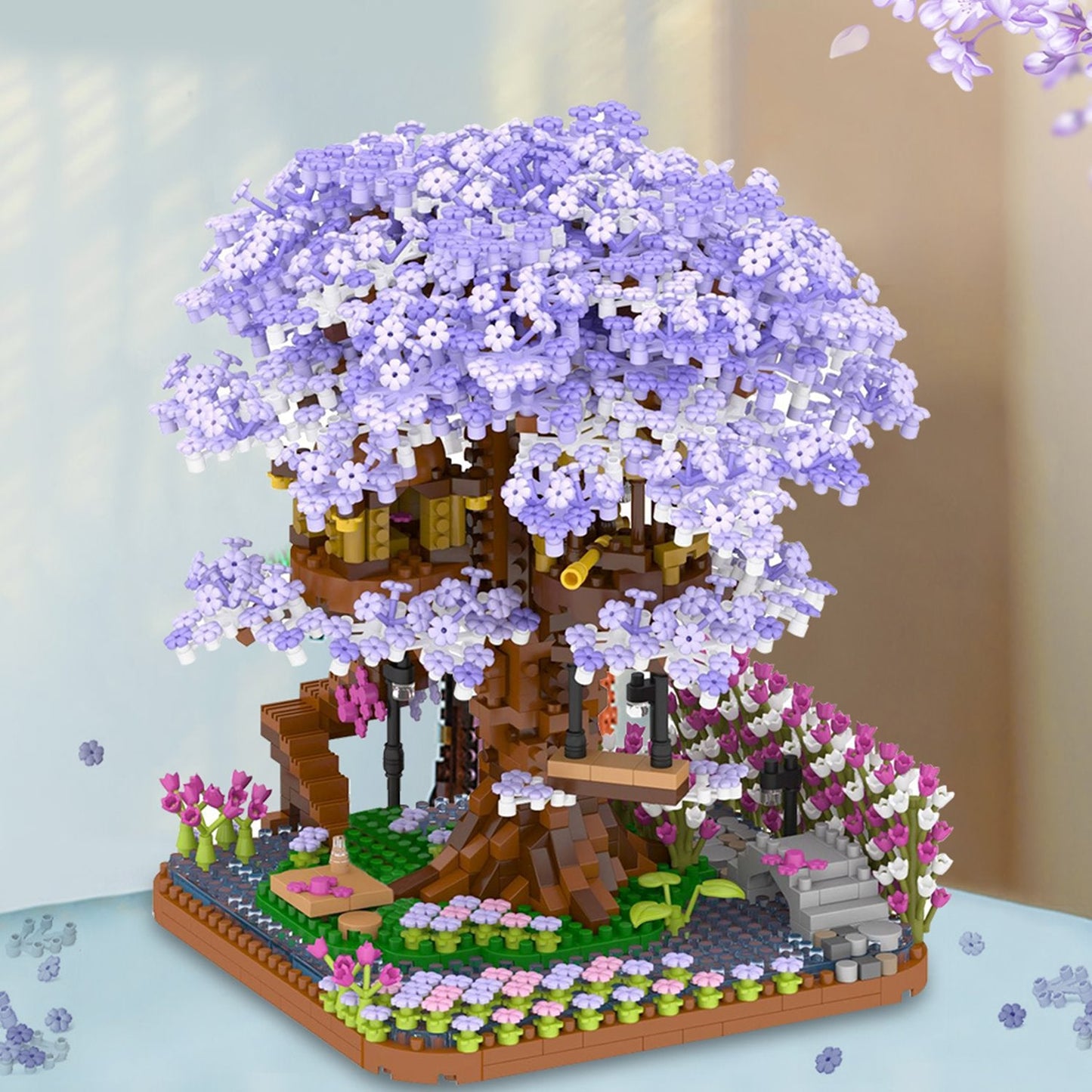 Purple Sakura Tree House Nano Building Set