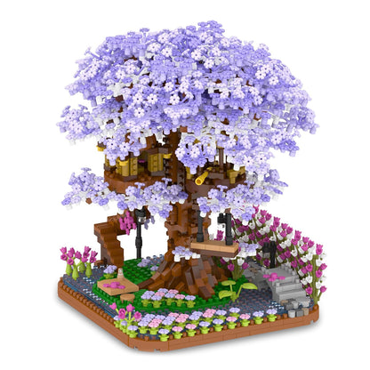 Purple Sakura Tree House Nano Building Set