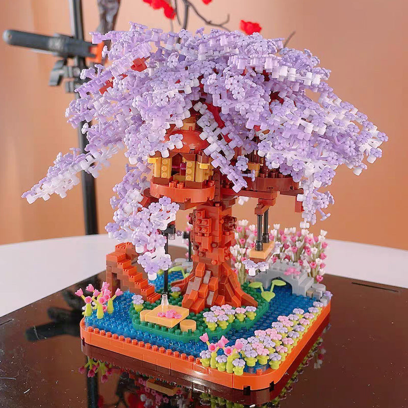 Purple Sakura Tree House Nano Building Set