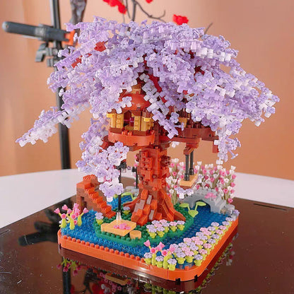 Purple Sakura Tree House Nano Building Set