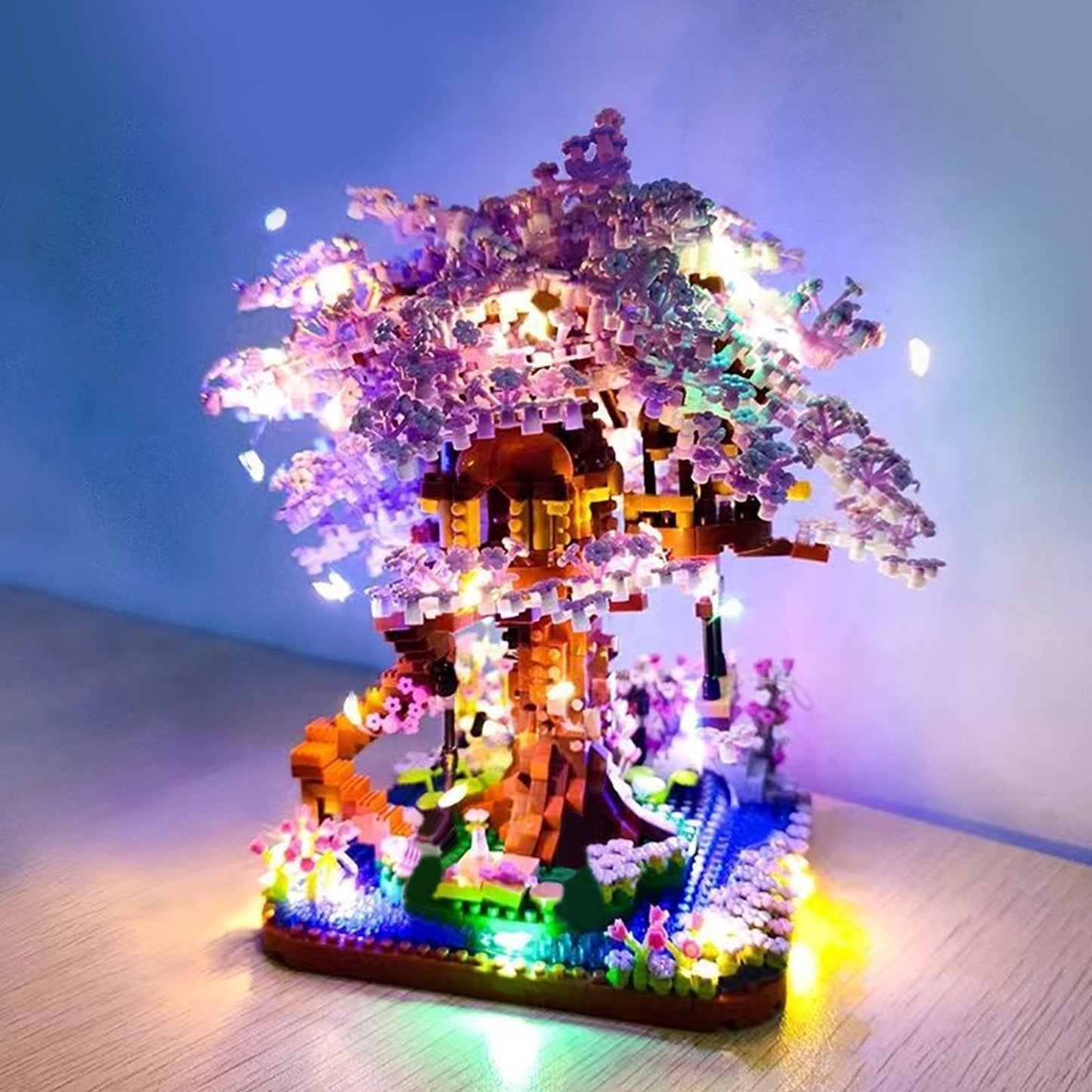 Purple Sakura Tree House Nano Building Set