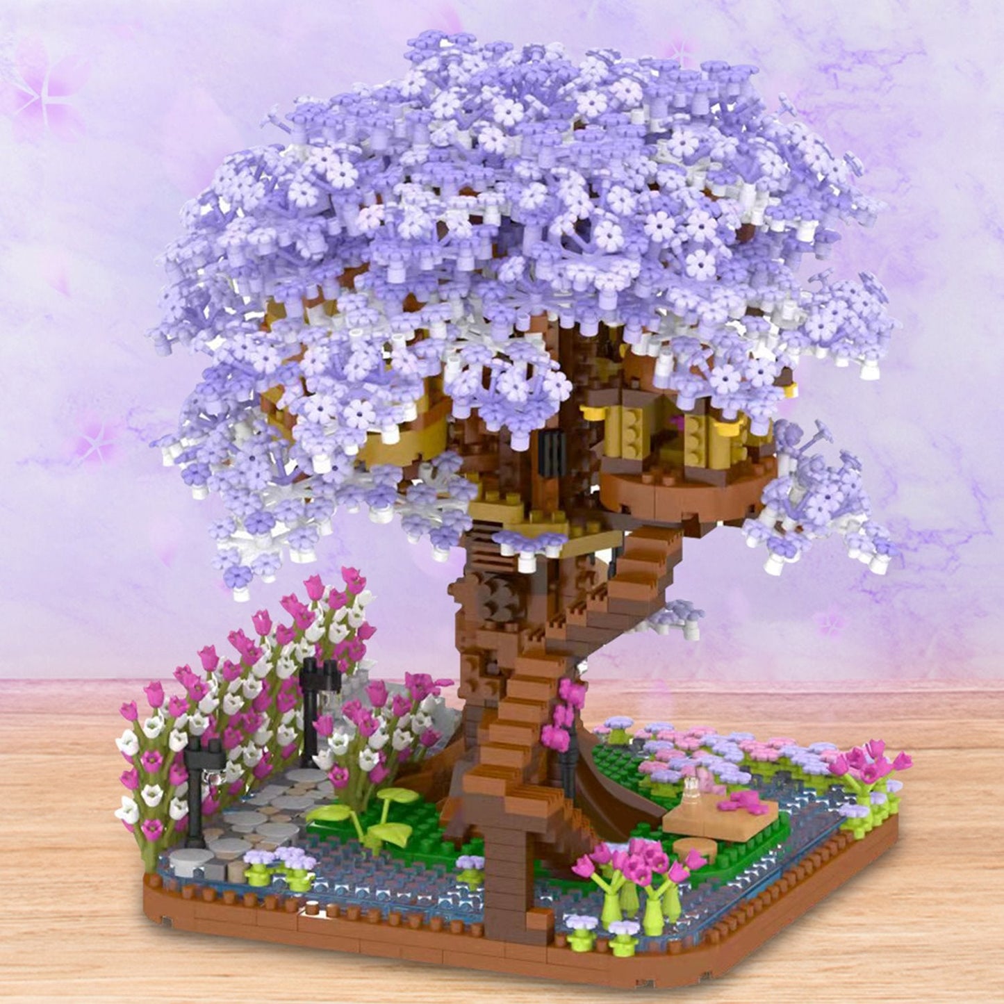 Purple Sakura Tree House Nano Building Set