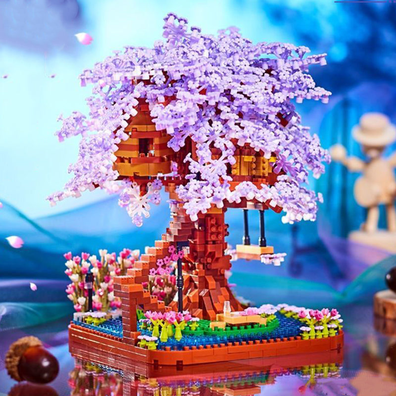 Purple Sakura Tree House Nano Building Set