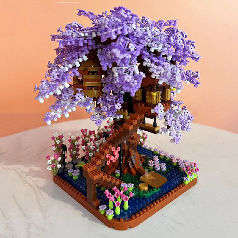 Purple Sakura Tree House Nano Building Set