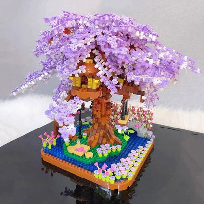 Purple Sakura Tree House Nano Building Set