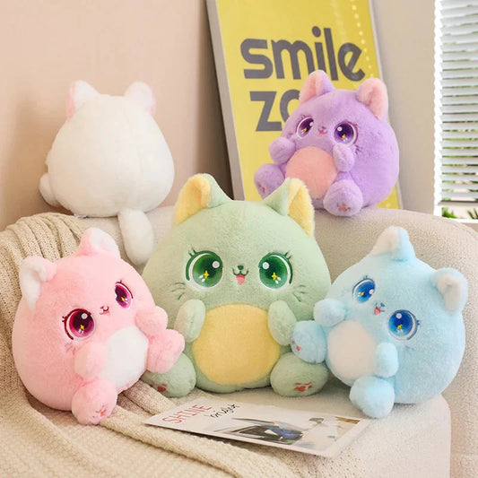 Rainbow Fluffy Cat Squad Ball Plushies
