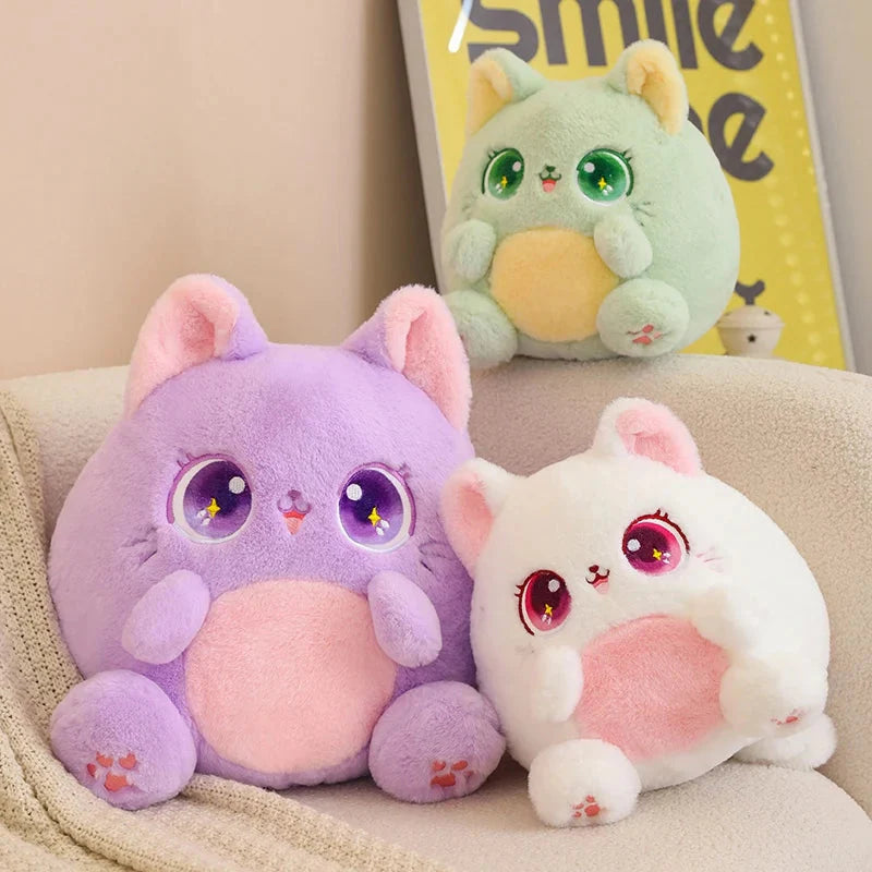 Rainbow Fluffy Cat Squad Ball Plushies