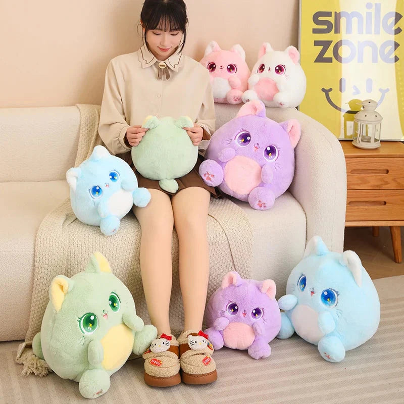 Rainbow Fluffy Cat Squad Ball Plushies