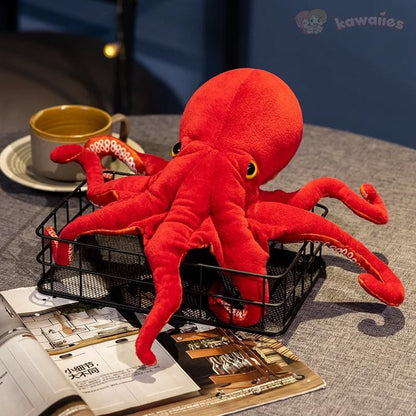 Red Life-like Octopus Plushie