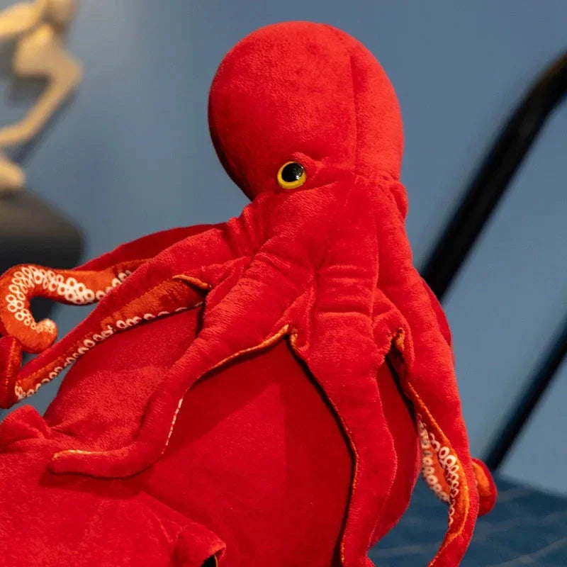 Red Life-like Octopus Plushie