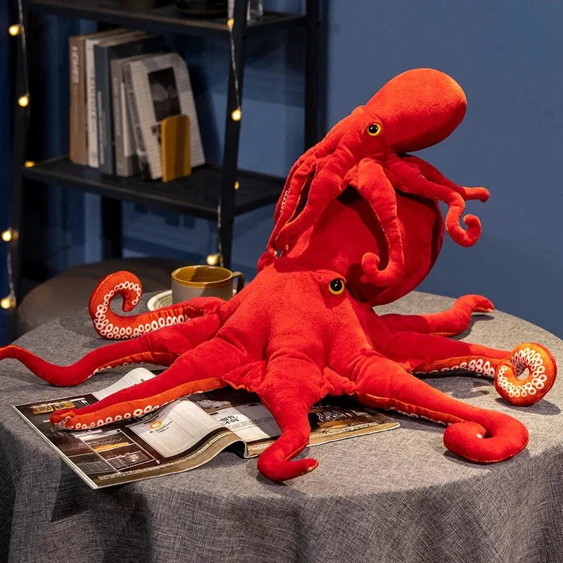 Red Life-like Octopus Plushie